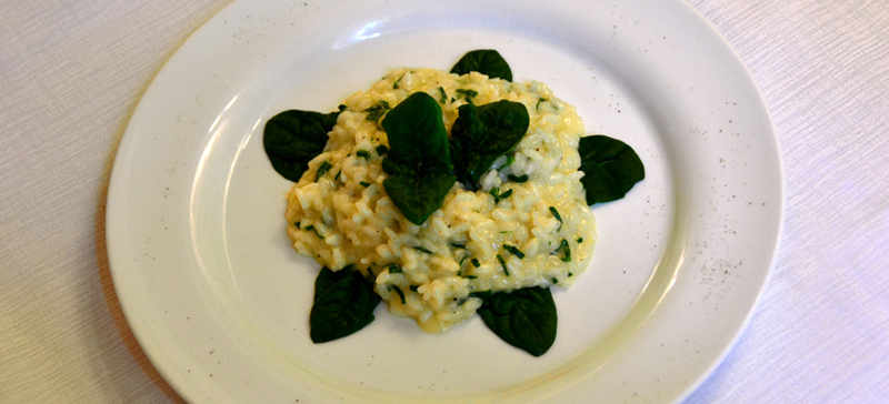 riso spinaci e fonduta