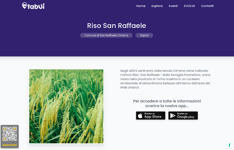 riso san raffaele sull'app Tabui